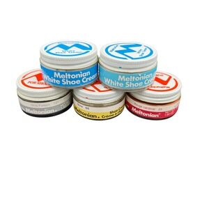 Meltonian Shoe Cream Lot 5 Jars White Gris Fusain Bone Cardinal Red Made Britain